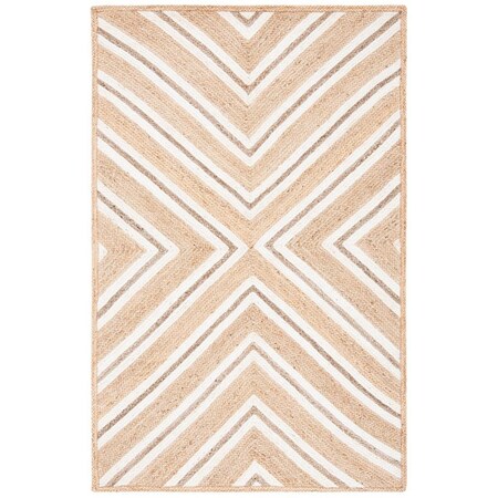 Safavieh 3 x 5 ft. Natural Fiber Bohemian Rectangle Flat Weave Rug Natural & Ivory NF886A-3